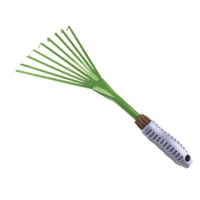 Rastrello da giardino per impieghi gravosi, rastrello per erba, rastrello in ferro resistente a nove denti per giardinieri e paesaggisti, strumento affidabile