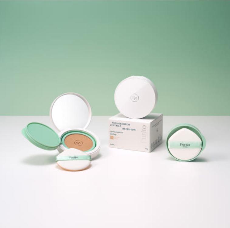 PURITO SEOUL Wonder Relief Centella BB Cushion SPF38 PA+++ (15g + Refill 15g) – Natural Soothing Coverage