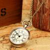 Unisex Retro Pocket Watch with Yellow Dial Roman Numerals Open Face Quartz Movement Cute Pendant Clock with 80cm Necklace Chain