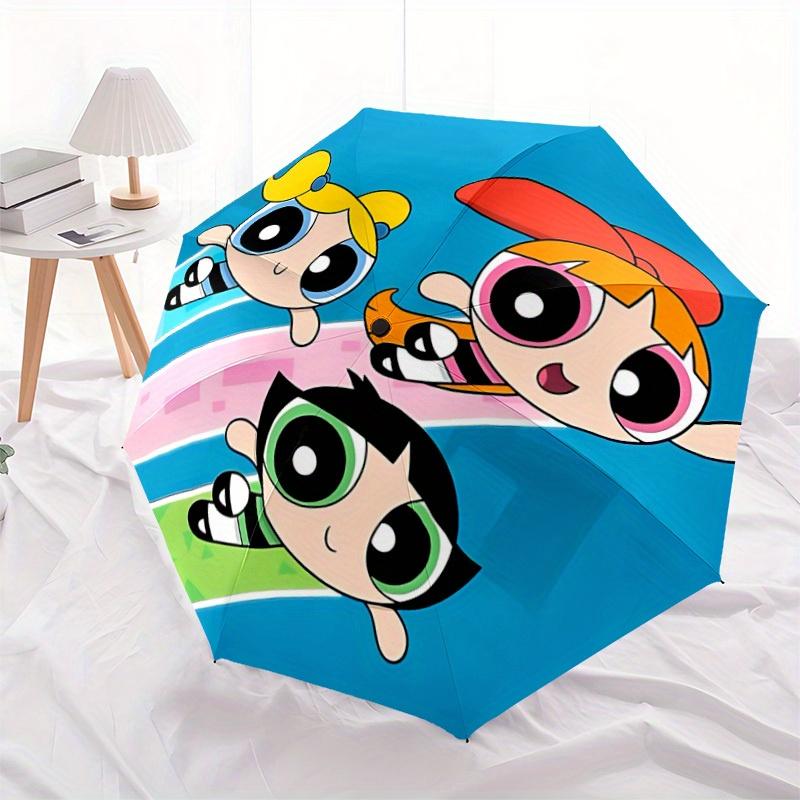 1pc Powerpuff Girls Automatic Umbrella 8-Bone Design Compact Gear for Outdoor Travel, Perfect Gift for Friends or Family yy280828174