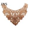 Fashion Neckline Enhancement Floral Lace Collar Insert, Embroidery V-neck Applique, Elegant Sew on Applique Hollow Petal Design, Polyester Decorative