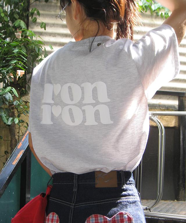 RONRON Back Logo Basic Fit T Shirt White Melnage