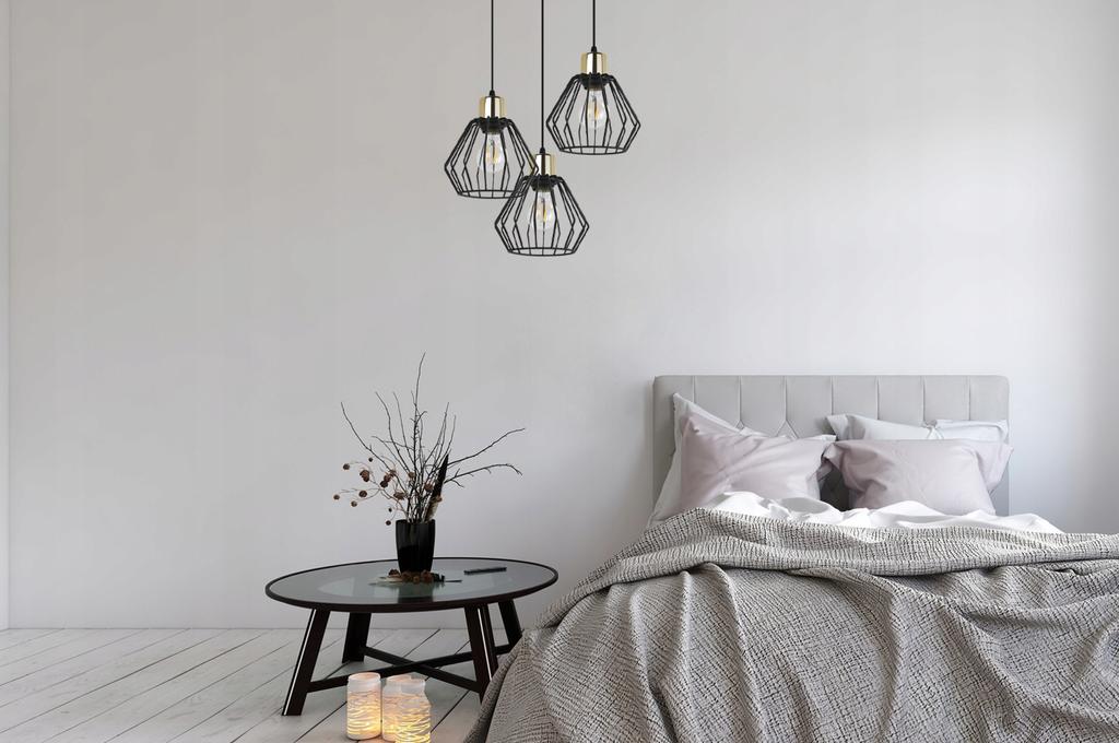 Hanging Lamp, Ceiling Chandelier, Wire Shade, Led