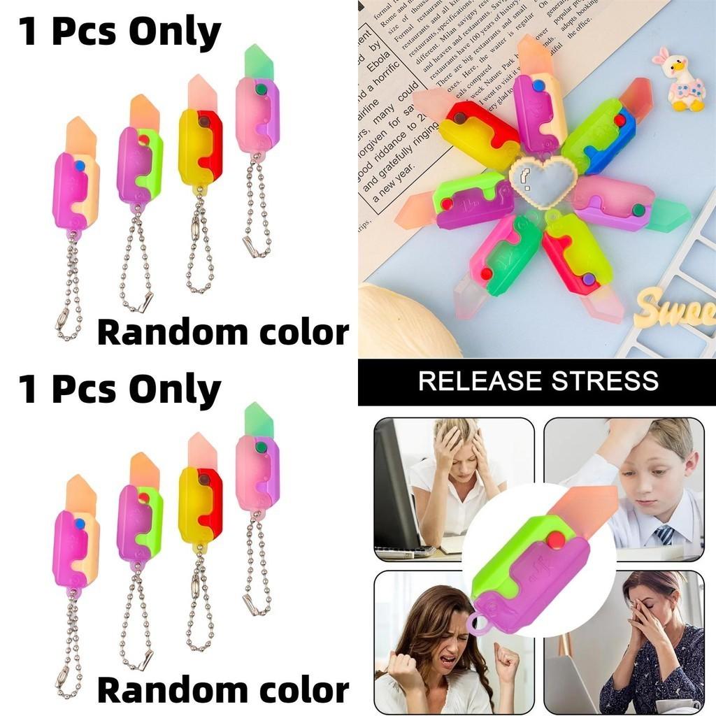 Small Size Banana Knife Keychain Fun Key Pendant Decompression Toy Small Size Carrot Knife Soft Rubber Material