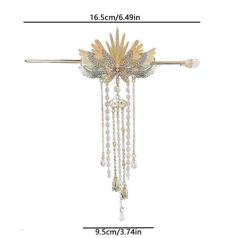 Neuer chinesischer Stil Palast Phönix Krone Quaste Legierung Damen Haarnadel Luxuriös Elegant Hanfu Pferdefaltenrock Haaraccessoires