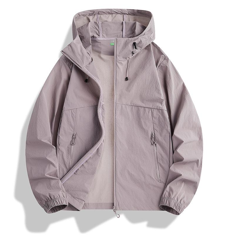 Summer outdoor couple sunscreen clothes, men and women wear ice silk skin clothes, thin breathable jackets, formulate LOGO