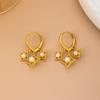 New light luxury geometric star pearl love ear buckle fashion personality niche design high-end earrings earrings