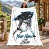 Carolina Panthers Custom Name Flannel Blanket Personalized Soft Warm Plush Throw Blanket Customized Gift for Family Friends