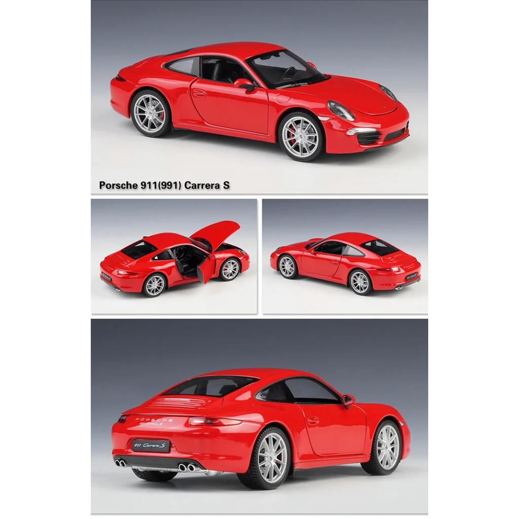 WELLY 1/24 Porsche 911 Carrera S 991 Coupe Alloy Sports Car Model Diecasts Metal Racing Car Vehicles Model Simulation Kids Gifts
