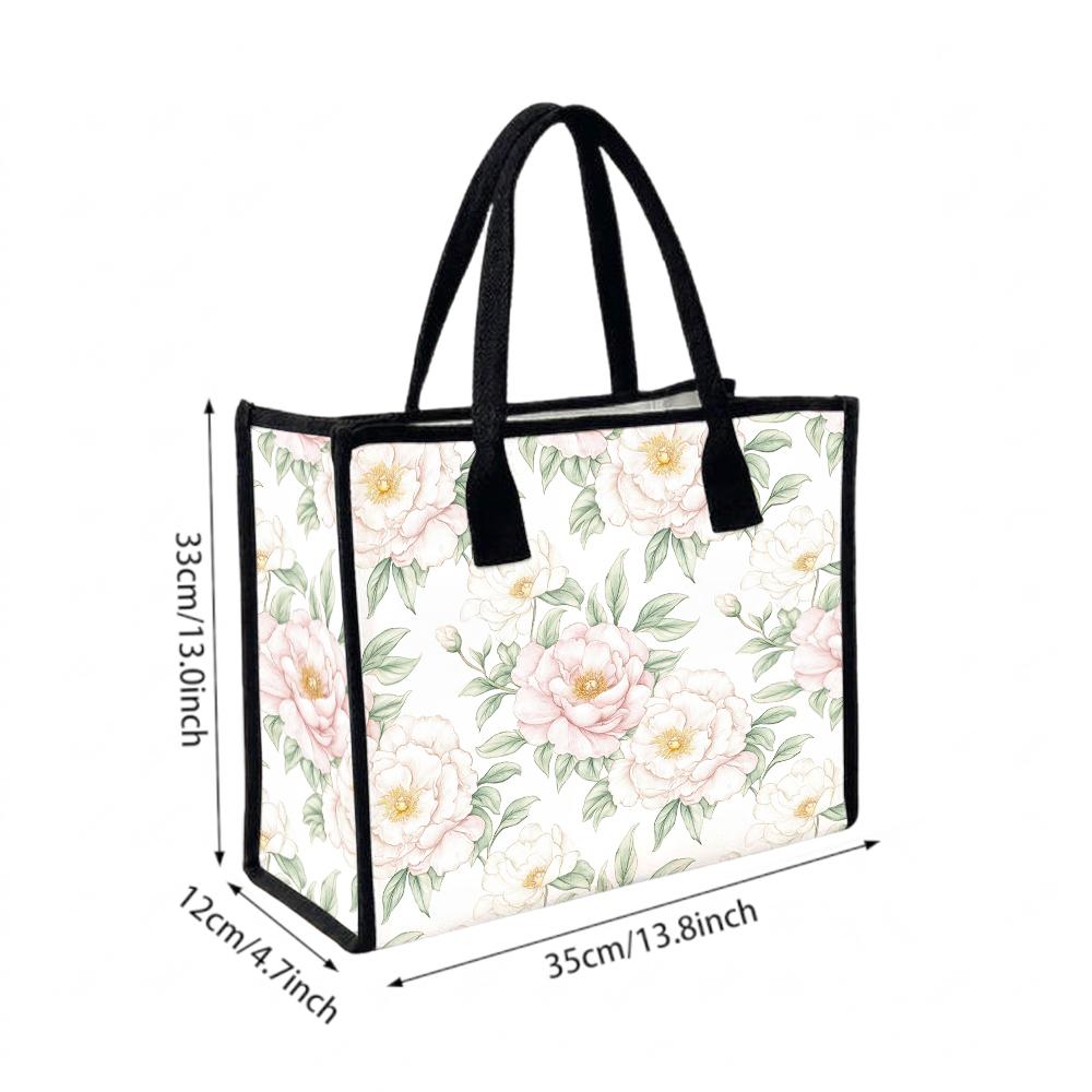 Elegant Floral Print Tote Bag for Daily Use
