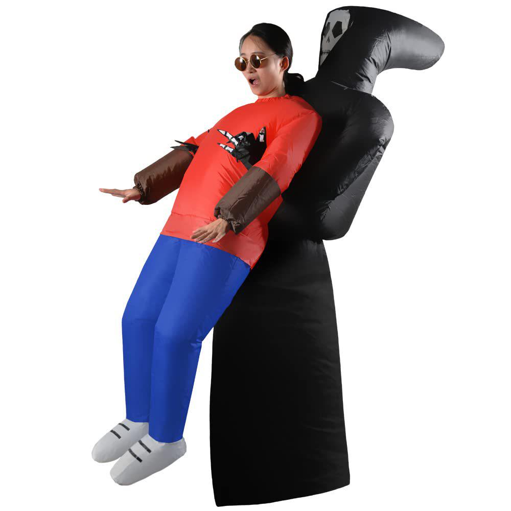 Costume gonfiabile da fantasma nero per Halloween - Tuta per feste cosplay e giochi di ruolo