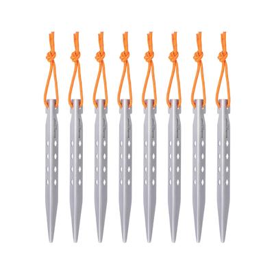 Bezhraničná plavba Sada titánovej zliatiny 8 kusov s reflexnými a odolnými kempingovými kolíkmi pre stany a pevnými kolíkmi pre individuálne a vonkajšie kempovanie 8 kusov