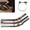 Motorcycle Middle Link Tube, Stainless Steel Exhaust Mid Pipe for Upgrade 60.5mm