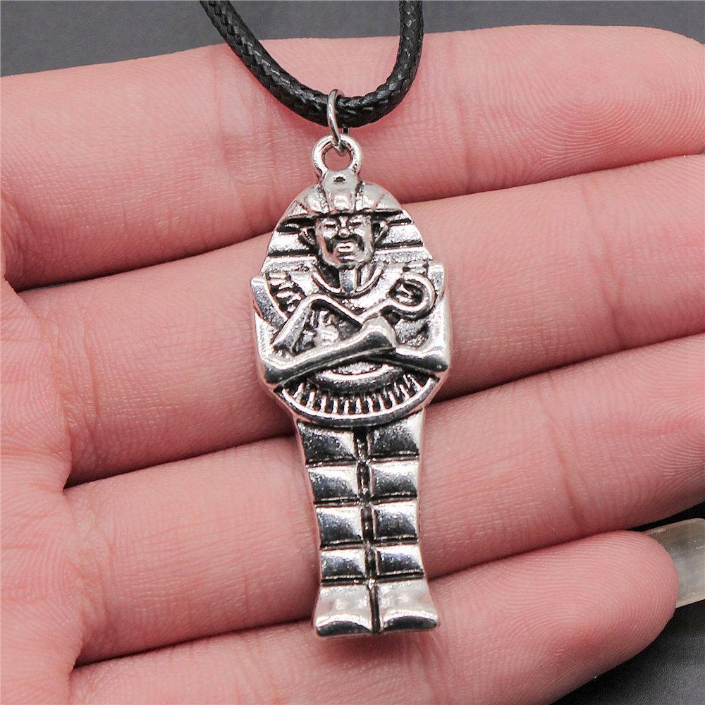 

45cm Necklace Leather Chain Big Chief Pharaoh Buddhism Minimalist Jewelry Components QN015 A10-1pcs-45x18mm