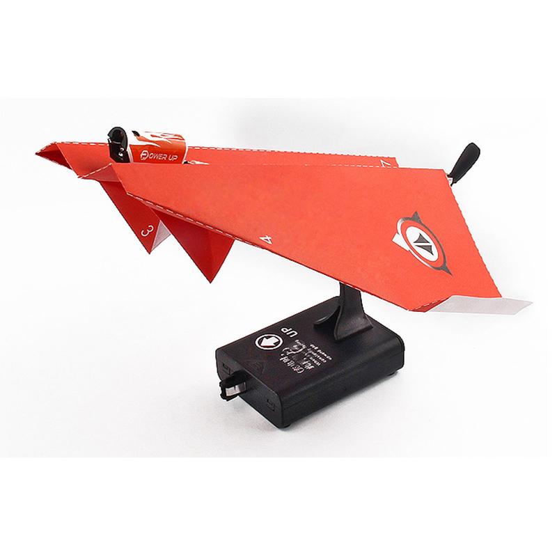 Airplane Rc Folding Paper Model Diy Motor Power Red Rc Plane Power Kids Boy Toy