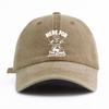 1pc THE BEER Print Washed Baseball Cap for Adults,Minimalist Retro Style Casual Soft Adjustable Dad Hat,Perfect As Gift