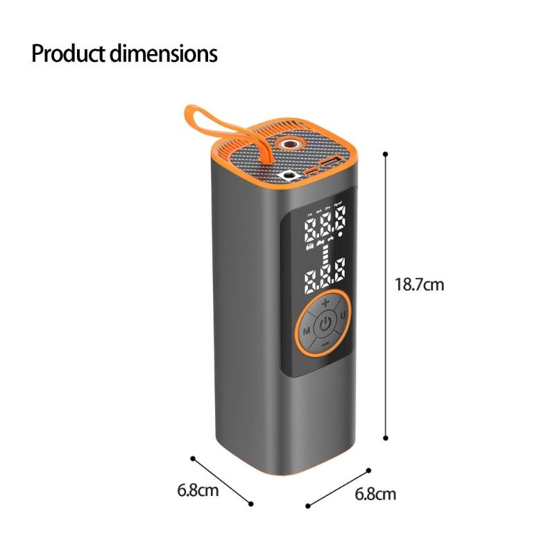 Electric Portable Air Pumps Wireless Tyre Inflator 150PSI Bicycles Car Motorcycle Cordless Air Compressor