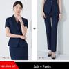 Women's Black Short-Sleeve Professional Suit Set for Summer Reception and Workwear