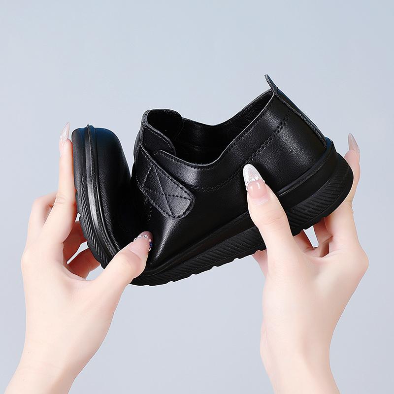 Women's Black Loafers Moccasins Casual Slip On Walking Shoes for Mother Plus Size