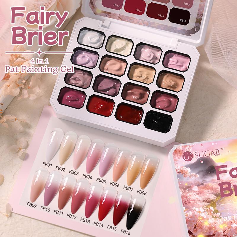 UR SUGAR 4 en 1 16 Couleurs Gel Pat Peinture Pour Dégradé Tamponnage Dessin Motif Palette de Gel Pat Pat Painting UV/LED