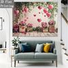 2D Flat Printing Valentine Backdrop Rose Balloon Party Photo Booth Decor