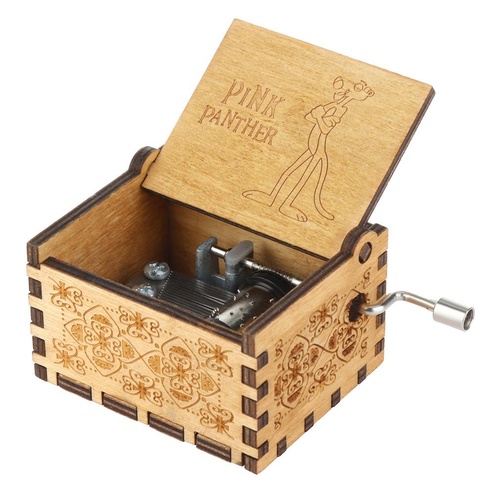 Light Luxury Wooden Hand Cranked Music Box Retro Handmade Music Box for Christmas Gifts/Father Day/Mother Day Gift/New Year Gift