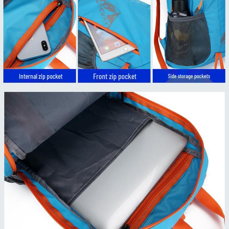 New Style Foldable Lightweight Outdoor Sports Mountaineering Water-Repellent Backpack with Logo Print