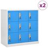 VidaXL 2x Locker Cabinets Lockable Filing Cabinets Storage Cabinets Organizer Office Light Grey and 3095240