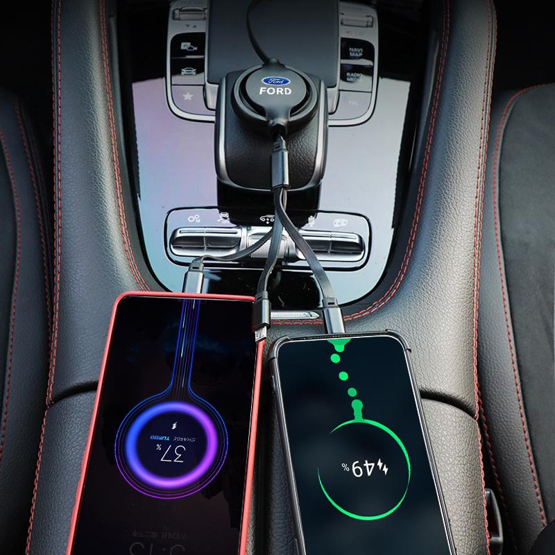 Car Sticker Hot Sell 3 In 1 Micro USB Type C Charger Cable Multi Usb Port Multiple Usb Charging Cord For Ford focus Fiesta EcoSp