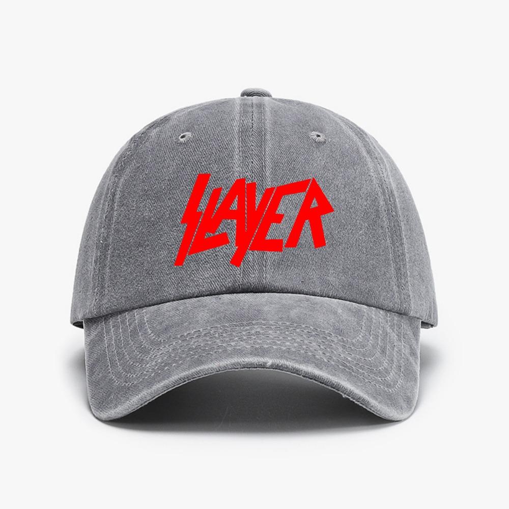 Slayers Heavy Metal Rock Letter Baseball Cap Washed Distressed Denim caps Summer Adjustable Unisex Snapback Hat Breathable hats Adjustable