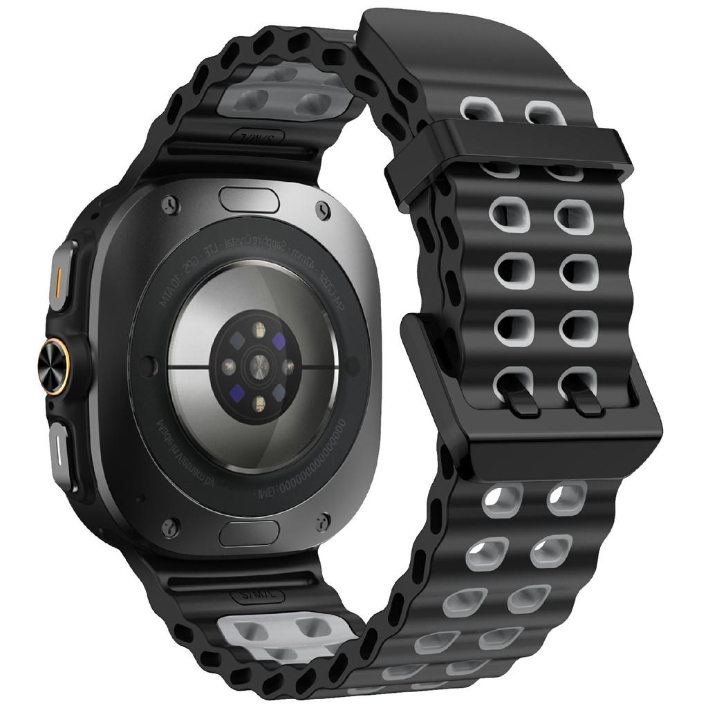 KALEBOL For Samsung Galaxy Watch Ultra 47mm Silicone Watch Band Dual Color Ocean Wrist Strap