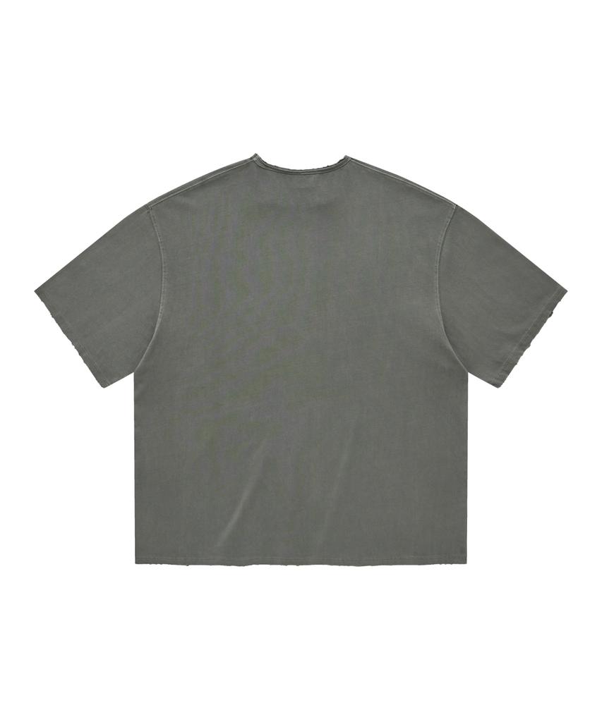 COVERNAT Pigment Washed Arch Logo T-Shirt Charcoal