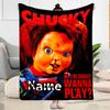 Chucky's Creepy Invitation Personalized Name Blanket Lightweight Customizable Blanket Warmthful Decor Throw For Chair Nap Picnics Seaside