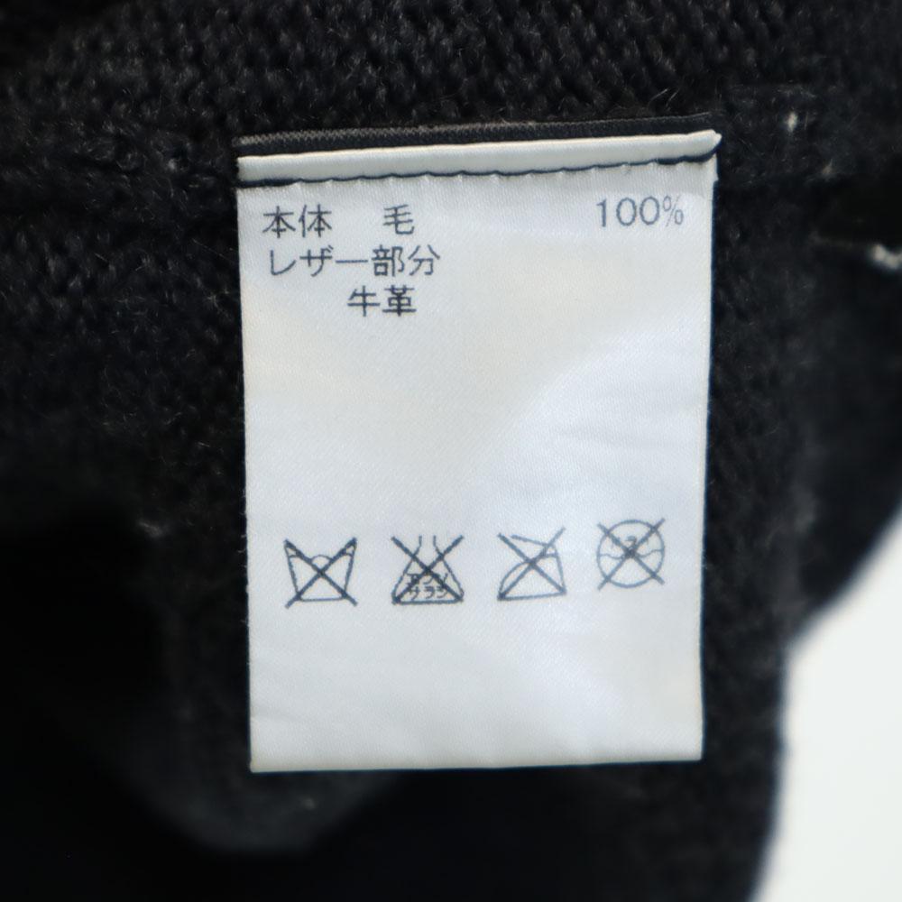COACH wool Long sleeve Elbow patch sweater XS black knit Men's Used
