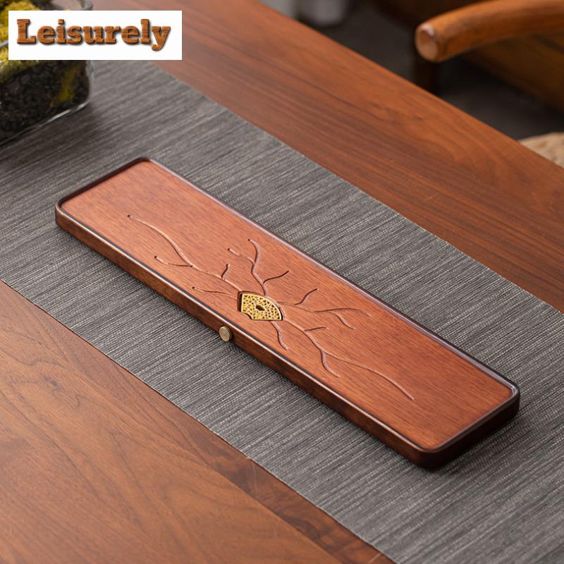 Chinese Pear Wood Dry Foam Tray For Home Use Small Rectangular Solid Tea Tray Small Store Water Tea Table Pot Holder Kung Fu Set