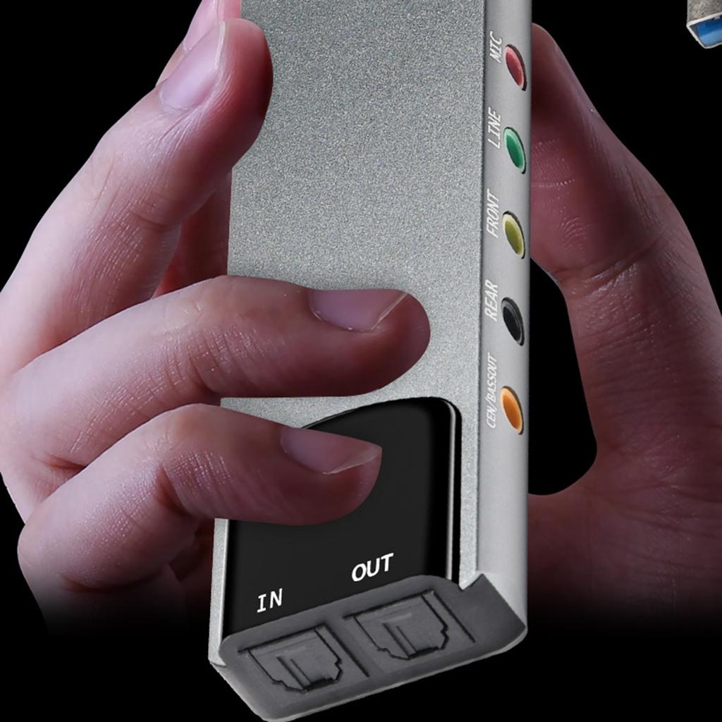 USB External Sound Card with SPDIF Digital Audio for 5.1 & 7.1 Surround Sound Systems Aluminum Body