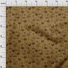 oneOone Cotton Poplin Brown Fabric Tropical Leaf Diy Clothing Quilting Fabric Print Fabric By Yard 42 Inch