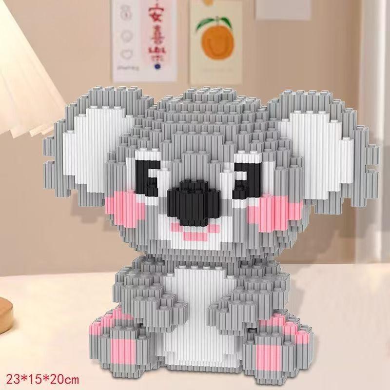 Cute Koala Animal Building Blocks Toy Small Particle Bricks Children DIY Toy Koala 3D Model Boy Birthday Gift