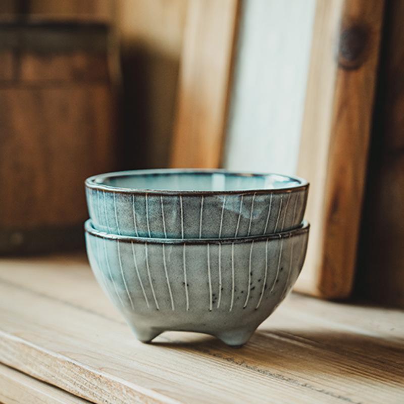 Featured Triangle Bowl Retro Style Small Bowl Restaurant Creative Tableware Household Ceramic Bowl Rice Bowl Dessert Bowl