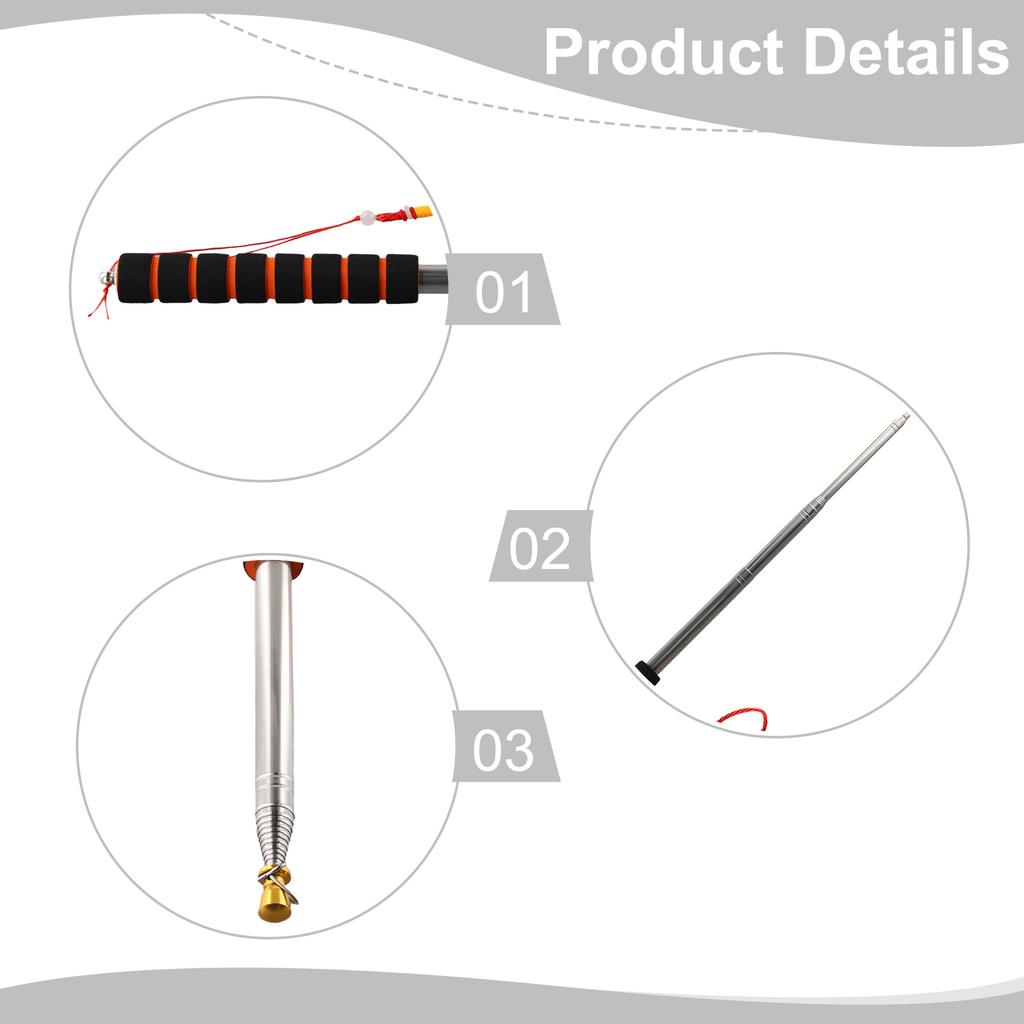 3 Meters Telescopic Handheld Flagpole With 4 Clips Handheld Flag Pole Tour Guide Flagpole Teachers Pointer Telescopic Flag Pole