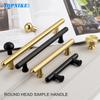 Black Kitchen Cabinet Pulls Gold Closet Door Handles Round Aluminum Alloy Pulls Bathroom Cabinet Copper-Colored Small Handles
