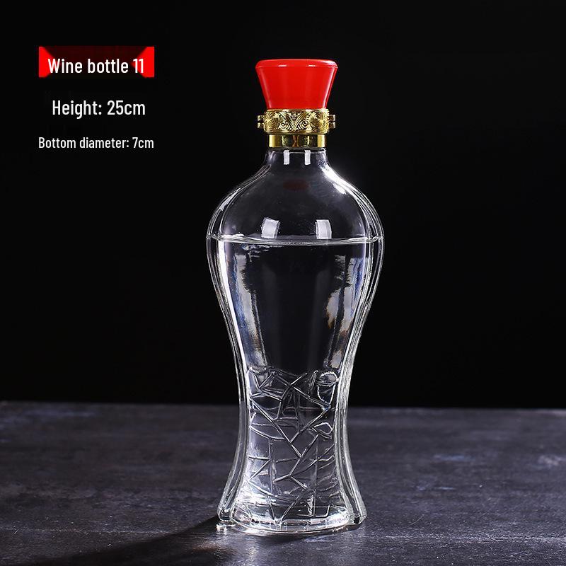 500ml Clear High-White Glass Wine Bottle, Decorative Empty Baijiu Bottle