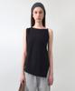 Simeteuligpeosenteu Cotton Linen Unbalanced Top / Black