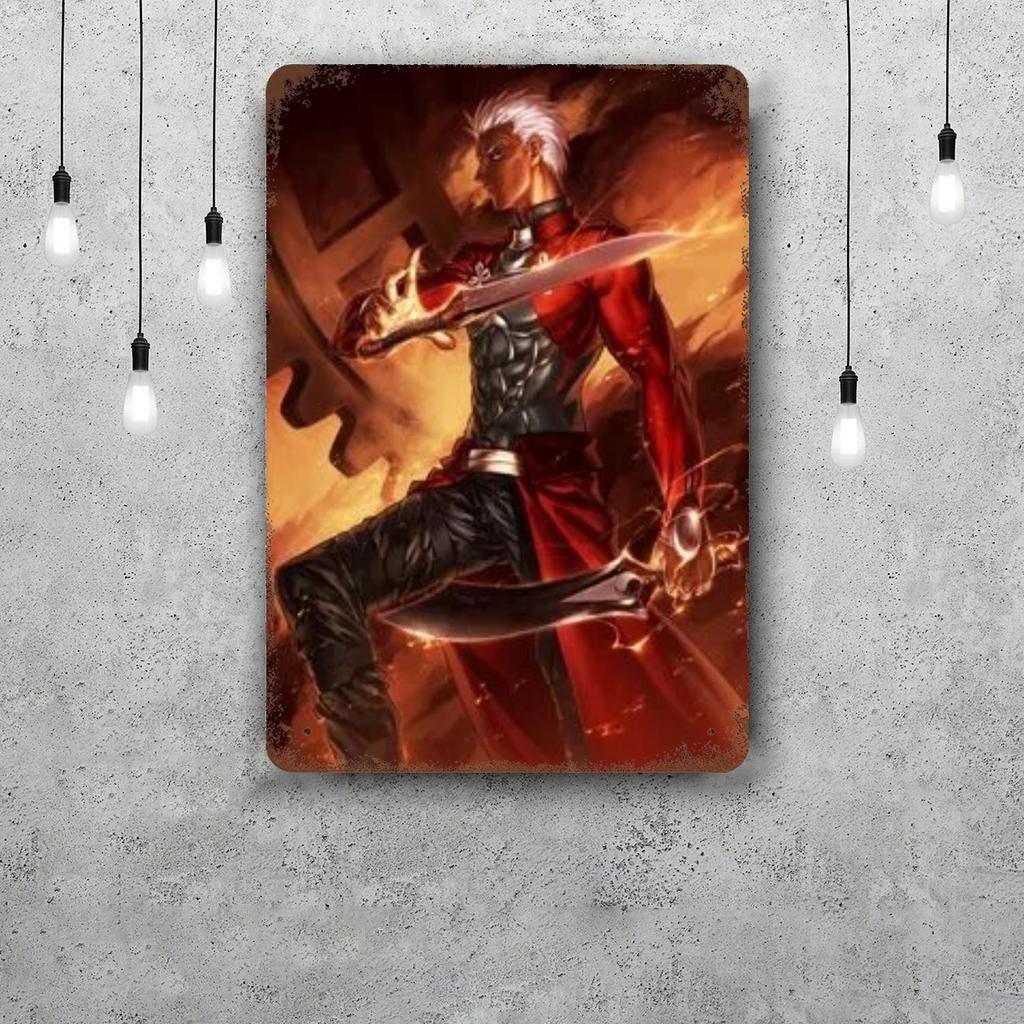 saga fate anime Classic Poster Rusty Metal Plaque Retro Decorative Plate Bar Man Cave Garage Club Metal Sign Wall Decoration