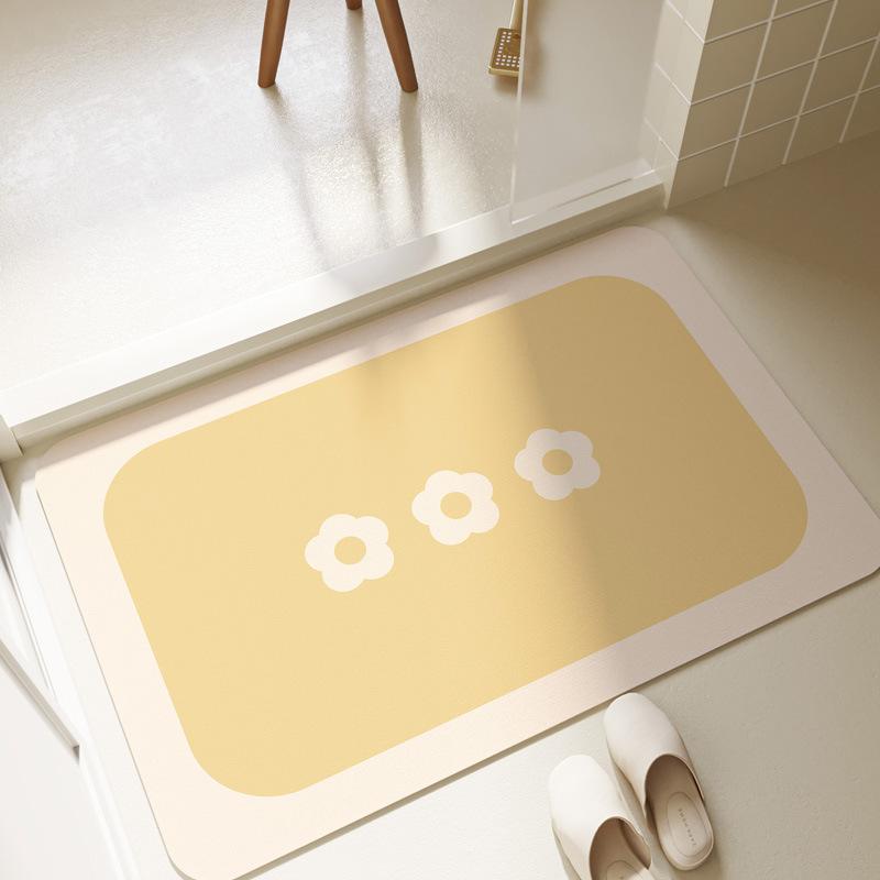 Simple Bathroom Diatom Mud Foot Mat Bathroom Door Mat Toilet Non-Slip Mat Toilet Absorbent Floor Mat