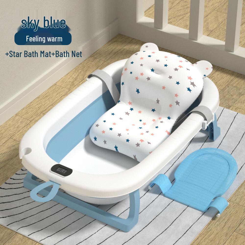 Foldable Baby Bathtub - Large, Sit or Lie for Kids, Newborn Bath Essentials for Home Use
