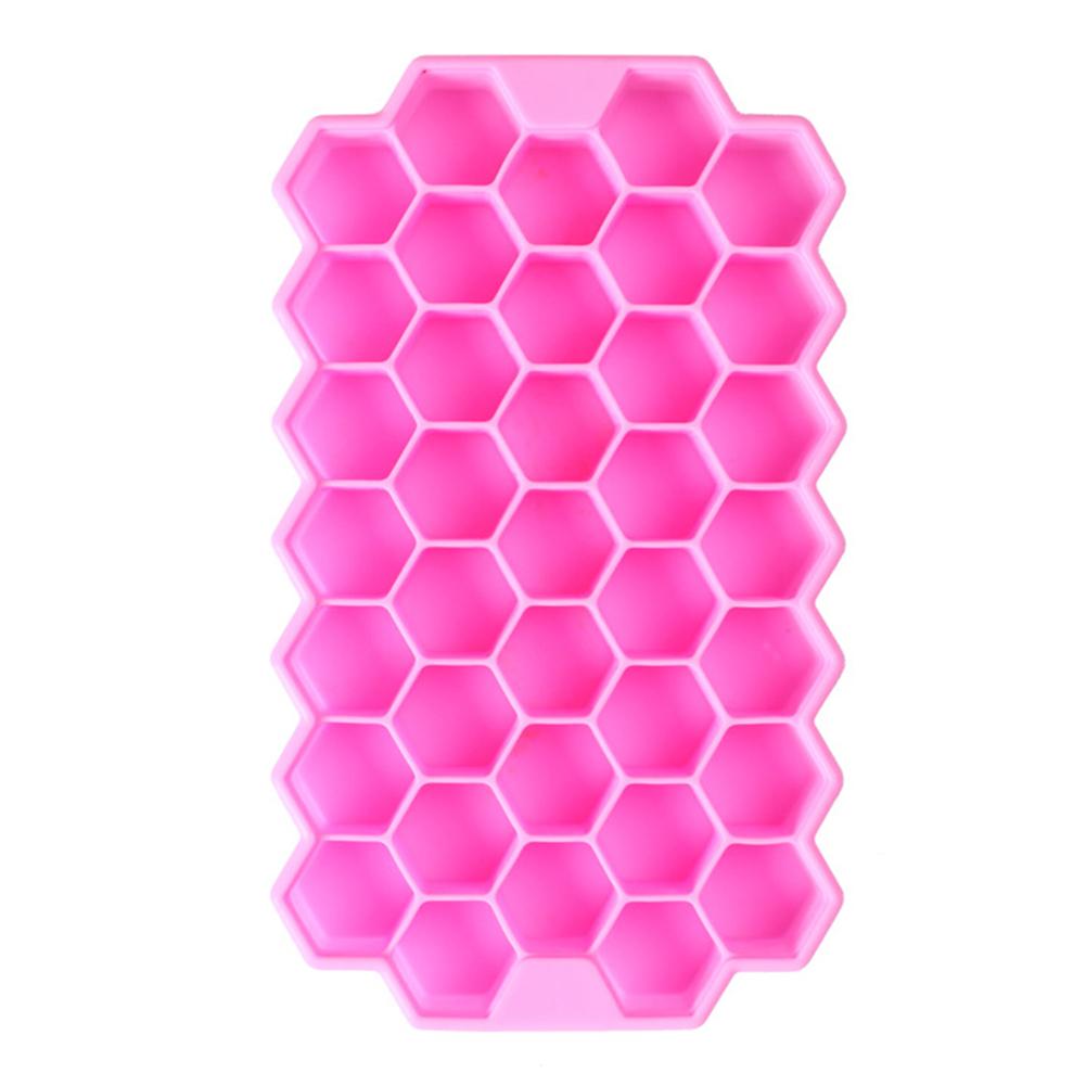 37-Grid Honeycomb Silicone Ice Cube Mold with Cover Ice Tray Home Kitchen DIY Tools