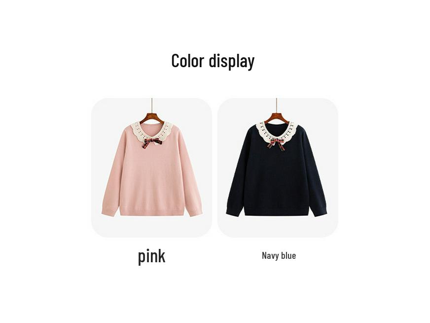Plus Size Women's Winter Doll Collar Sweater - Age-Reducing Casual Knitwear, 2025