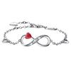 Infinity Bracelet with Sparkling Red Crystal - 925 Silver - Bracelet for Wife, Mother, Daughter