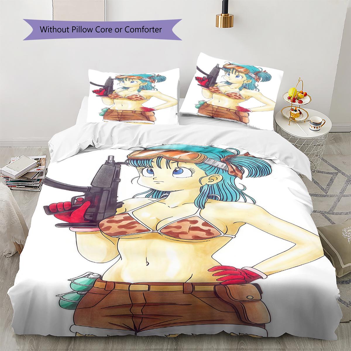 

Bulma Bulla DRAGON BALL Pattern Bedding,Quilt Set Quilt Cover Pillowcase Home Birthday Gift (1 * duvet cover + 2 * pillowcase, without core) 135x200cm
